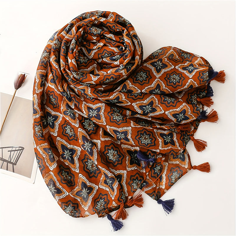 Bohemian Sjaal Met Ethnisch Motief