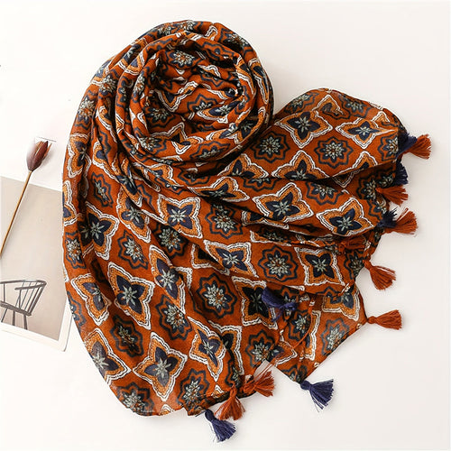 Bohemian Sjaal Met Ethnisch Motief