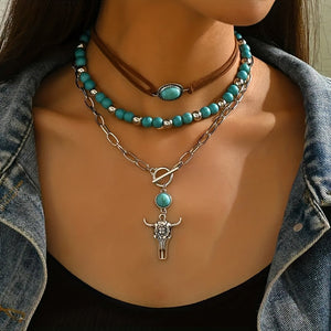 Vintage Boho Ketting met Natuursteen
