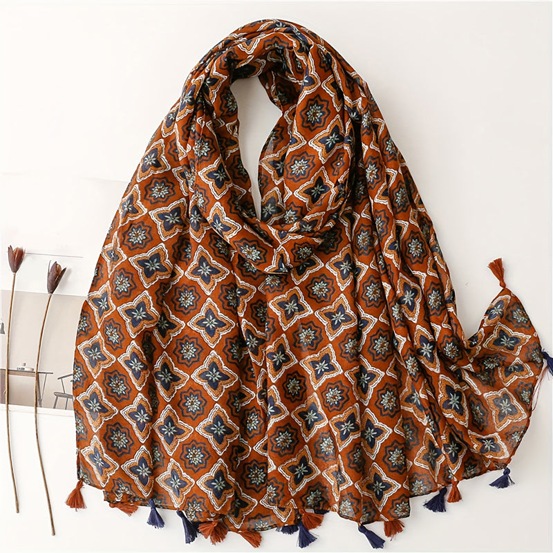 Bohemian Sjaal Met Ethnisch Motief