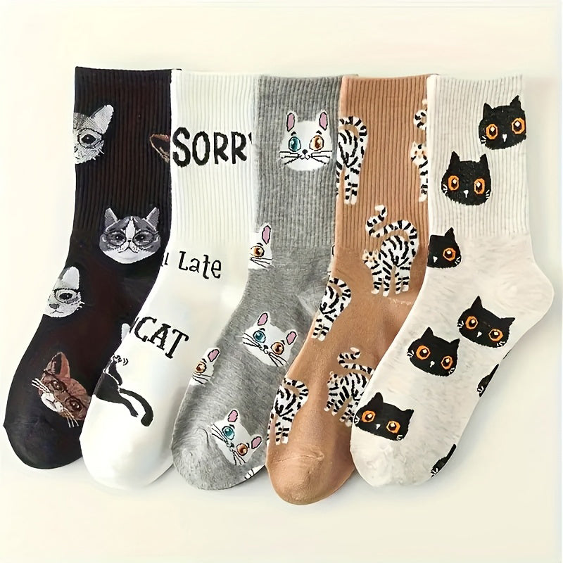 Vintage Kattenprint Sokken