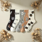 Vintage Kattenprint Sokken detail