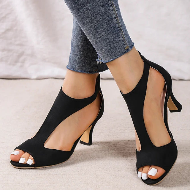 Avslappnade Peep Toe Sandaler