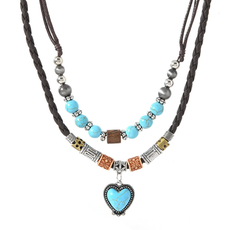 Boheemse Hartjes Hanger Ketting Vintage