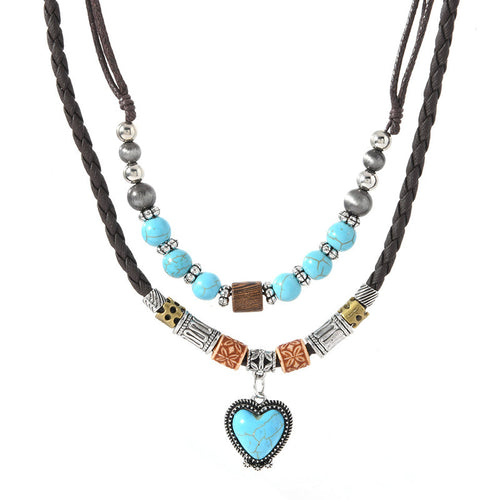 Boheemse Hartjes Hanger Ketting Vintage