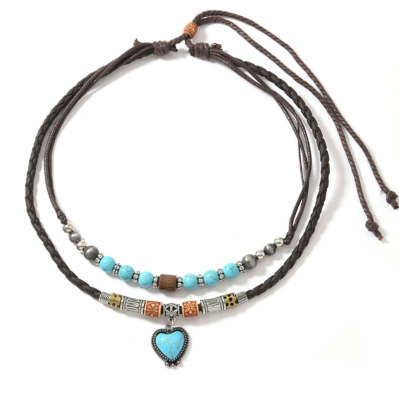 Boheemse Hartjes Hanger Ketting Vintage