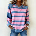 Vintage gestreepte sweater met ronde hals