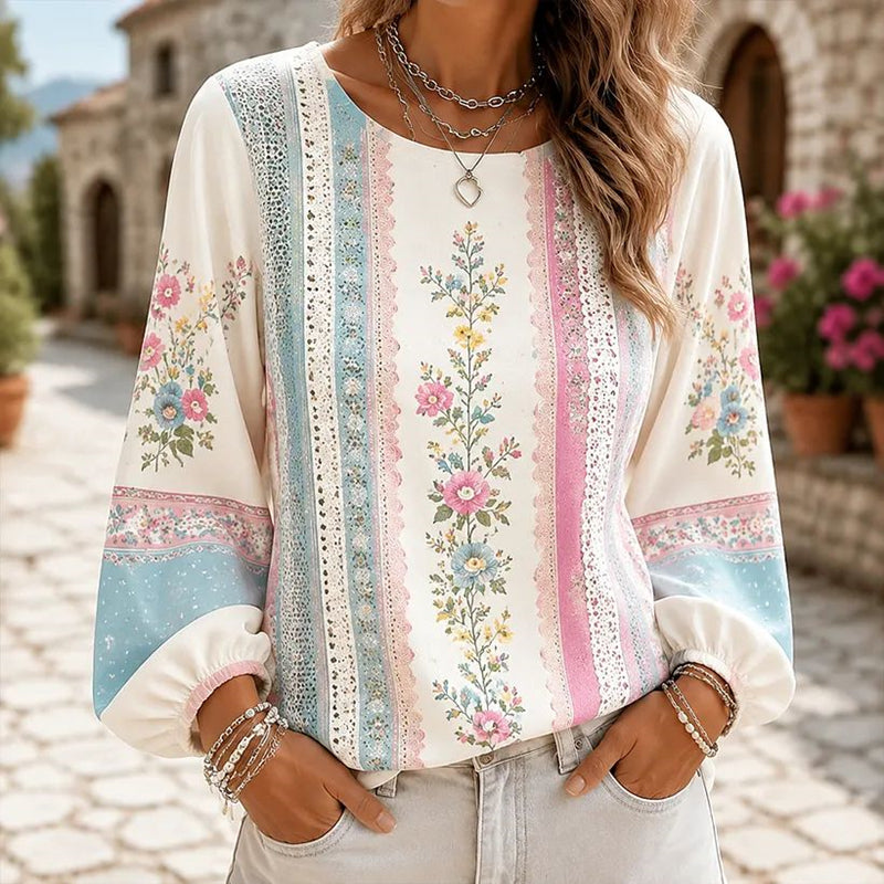 Vintage bloemen blouse