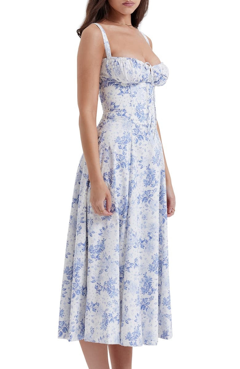 Victoria™ - Robe bustier à imprimé floral avec taille galbante 