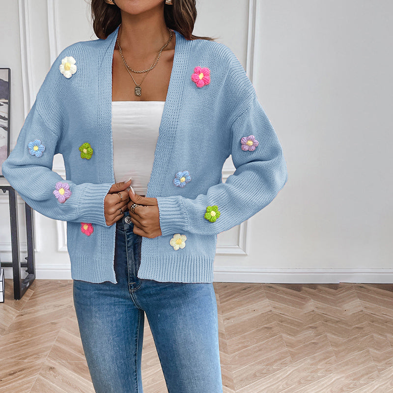 Vintage Gehaakt Vest Met Bloemenmotief