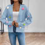 Vintage Gehaakt Vest Met Bloemenmotief