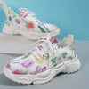 Enkla Sneakers Med Blommönster