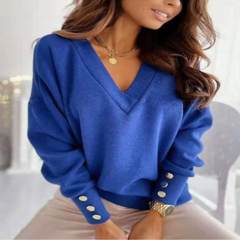 Casual Enfärgad Sweatshirt