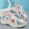 Enkla Sneakers Med Blommönster