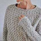 Losvallende Gebreide Pullover met Ronde Hals
