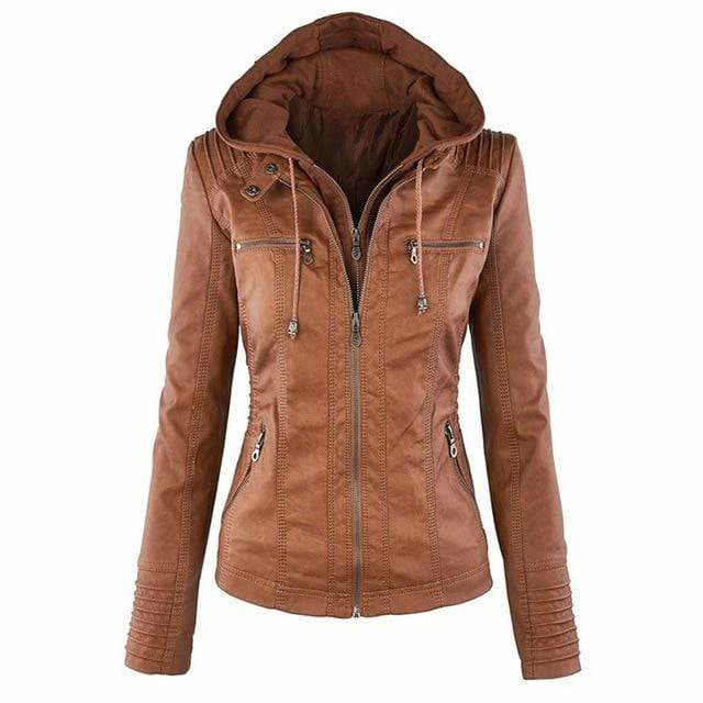Vintage Gothic Kunstleren Jack Met Capuchon